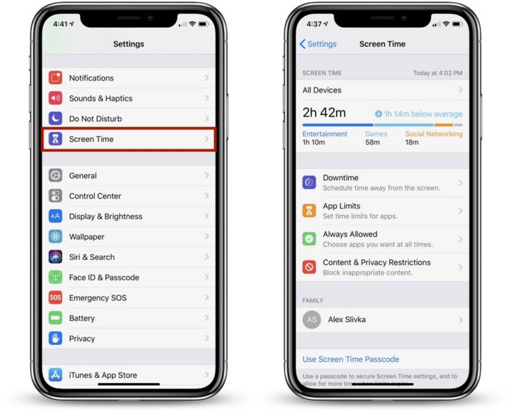 how to use Screen Time iOS 12
