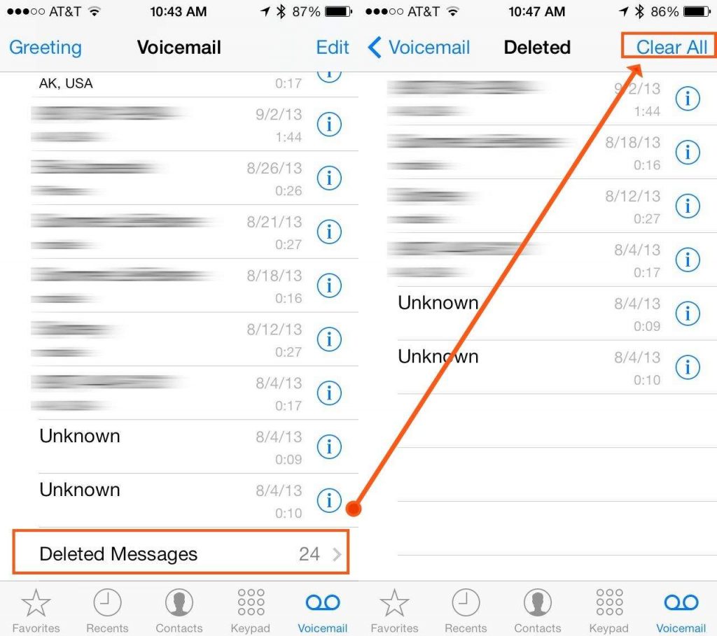 Delete Voicemails From iPhone 