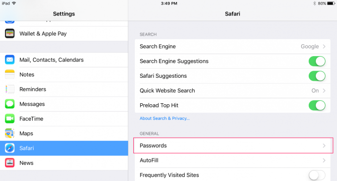 how to save passwords on safari iOS 11