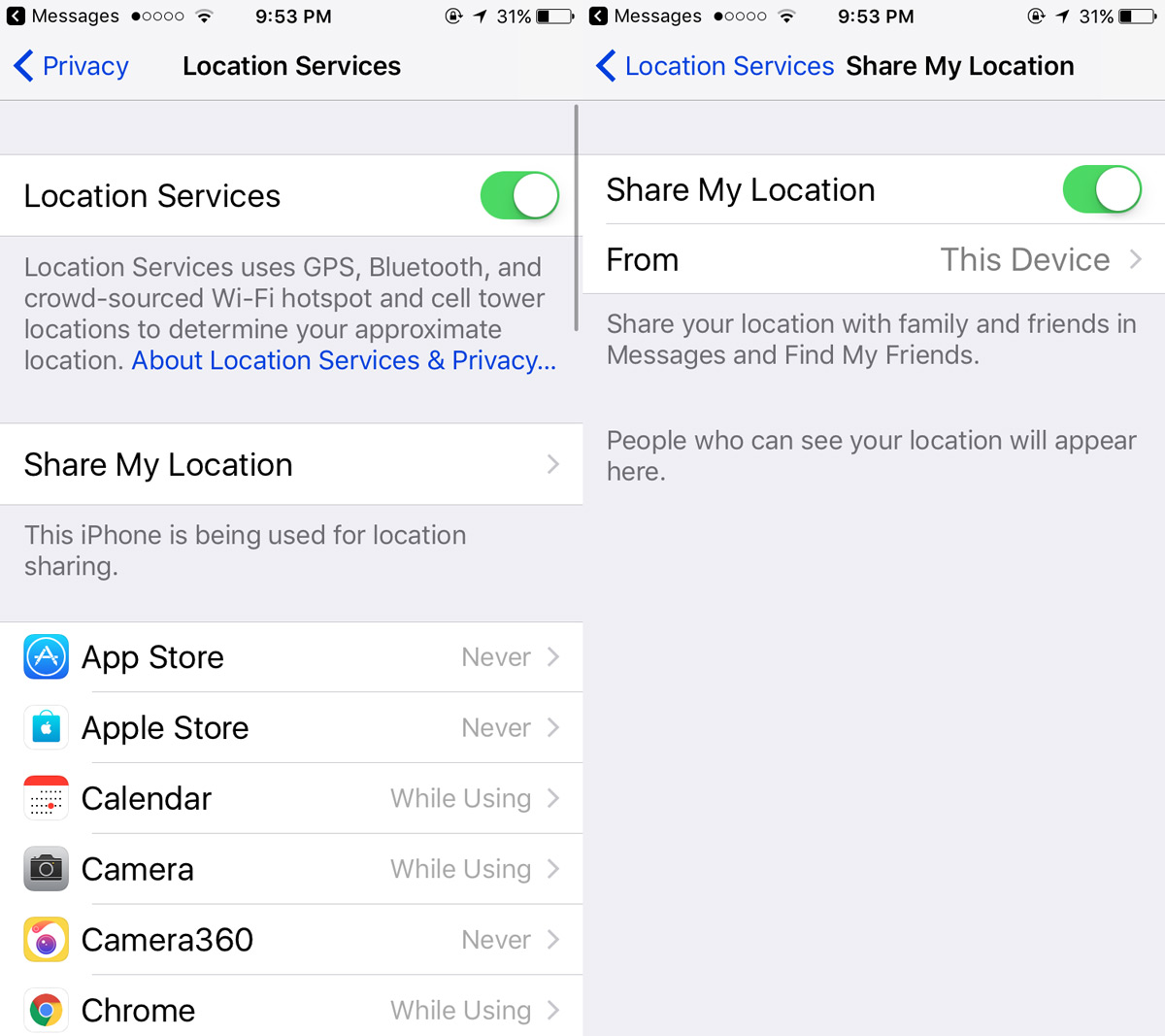 Share Your Location on iPhone