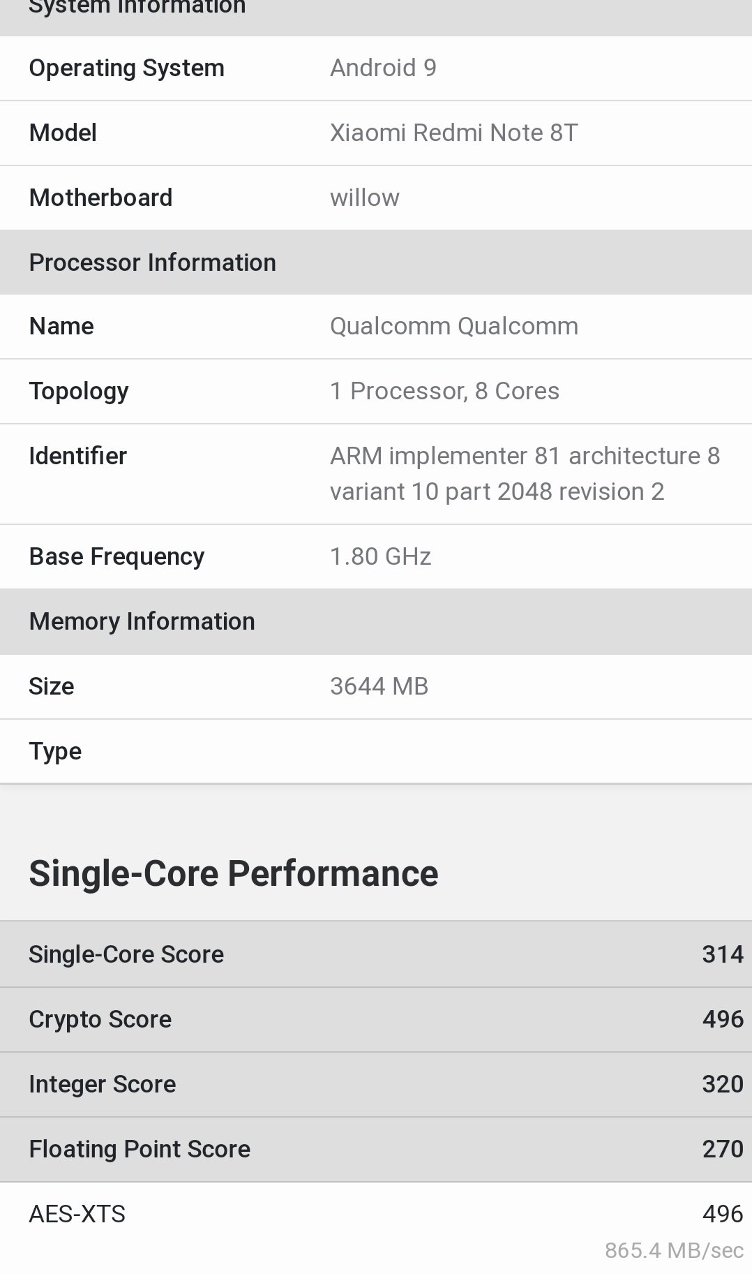 Redmi Note 8T To Come With 4GB RAM Geekbench