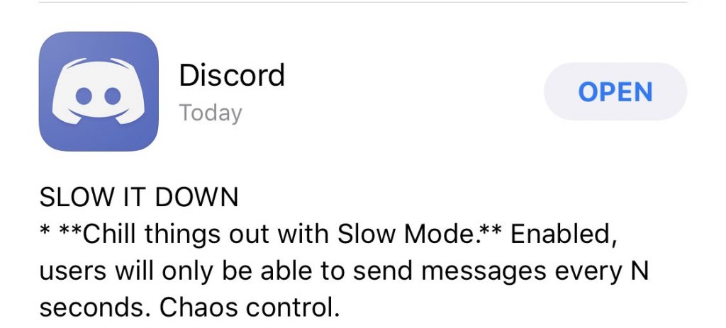 Slow mode on Discord