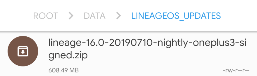 lineage os update location