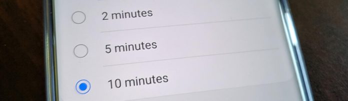 android screen timeout setting