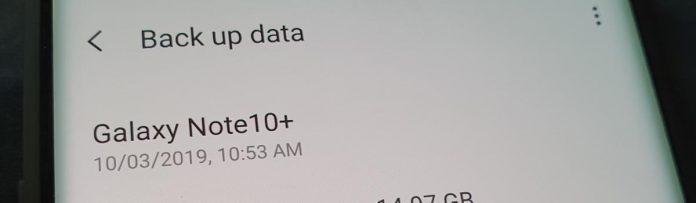 galaxy note 10 backup data