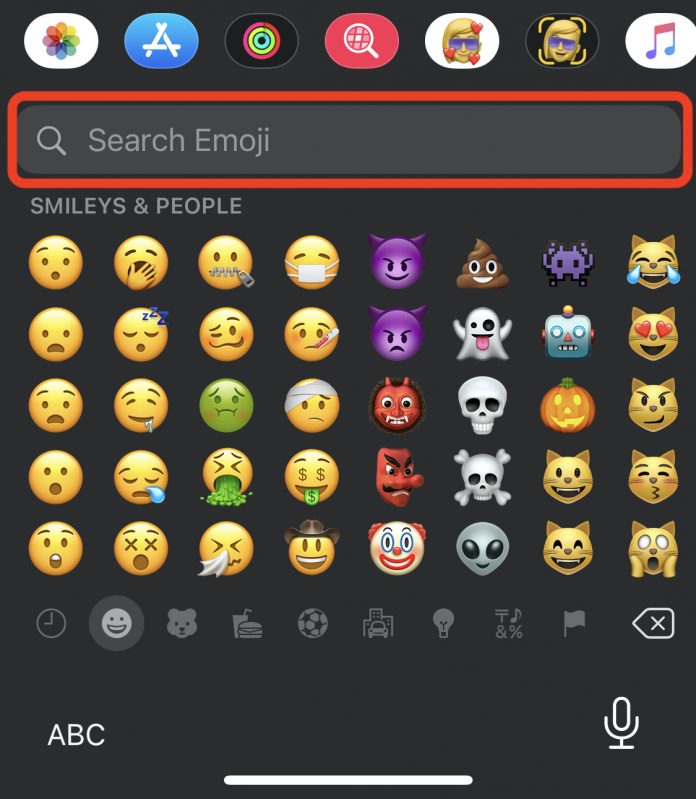 Search for Emoji on iPad