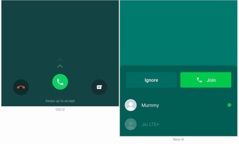 UI for both audio and video calls has been revamped to look better, and with more information