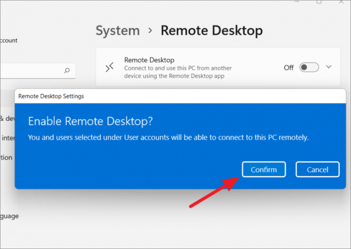 Enable Remote Desktop In Windows 11