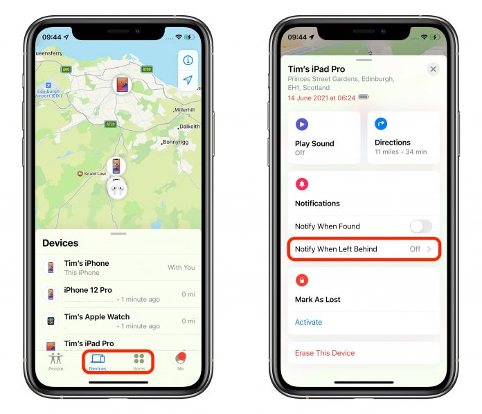 Separation alerts for AirPods Pro