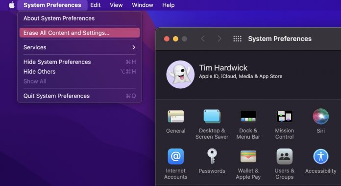 Erase All Content and Settings on Mac