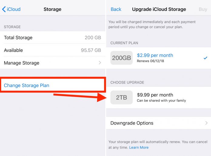 Can't Upgrade iCloud+ Storage Plan