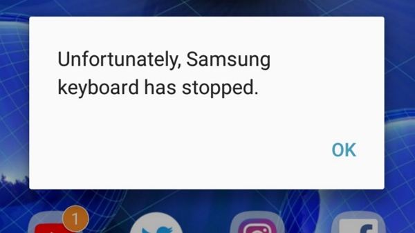 Samsung keyboard keeps stopping
