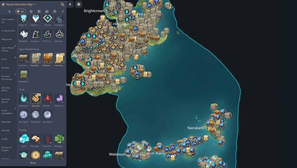 Genshin impact Interactive Map