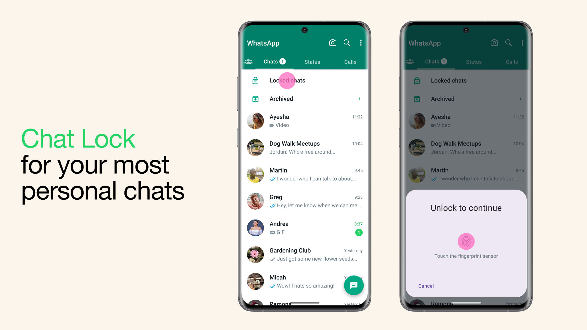 WhatsApp Chat lock