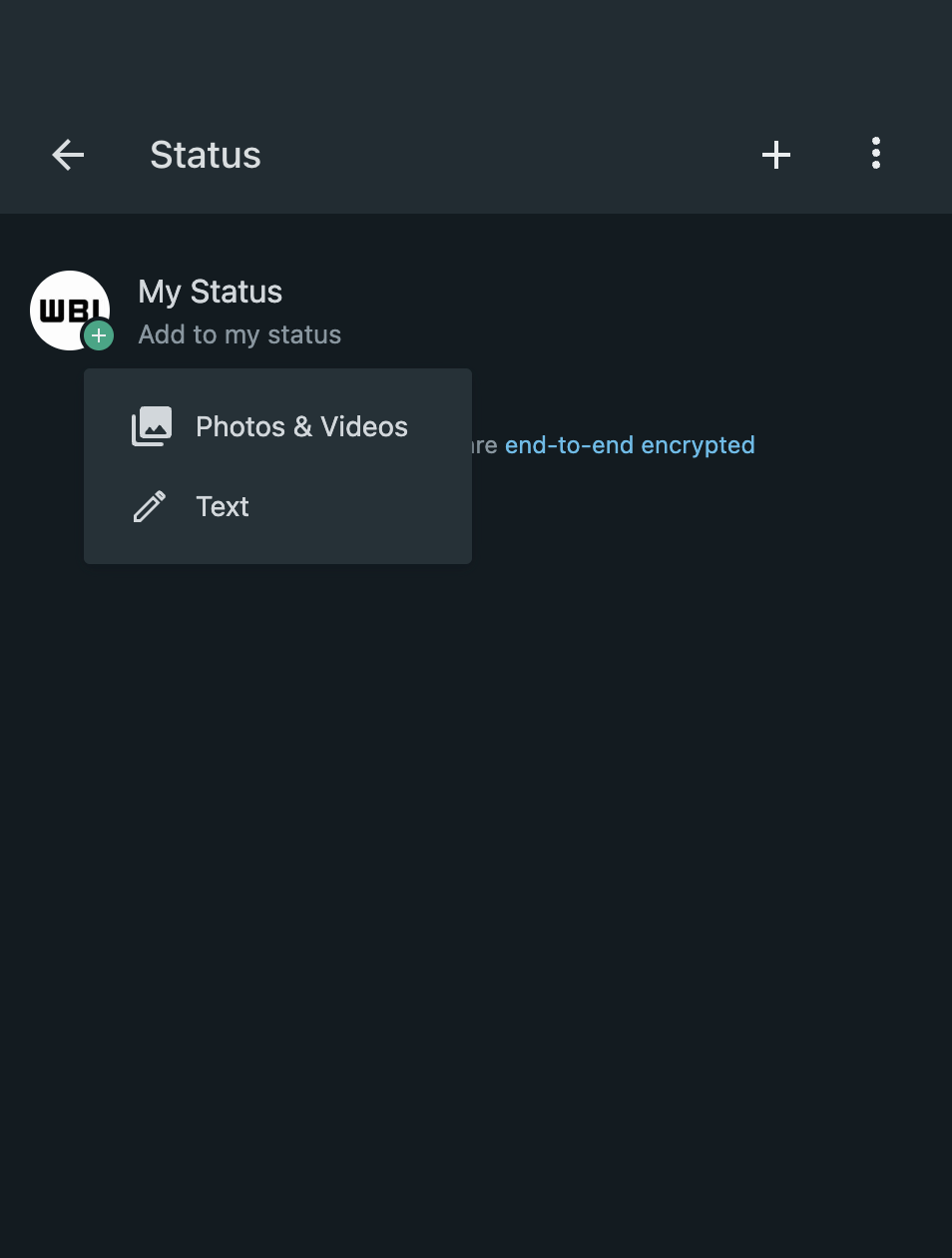 Status Posting in WhatsApp Web